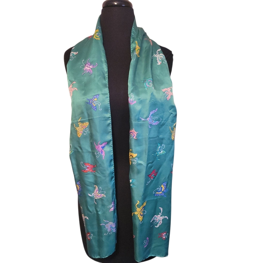 Smithsonian Institute Butterfly 100% Silk Scarf - Picture 3 of 6